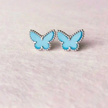 [⭐Reverie Jewels]BUTTERFLY TURQUOISE EARRINGS SILVER