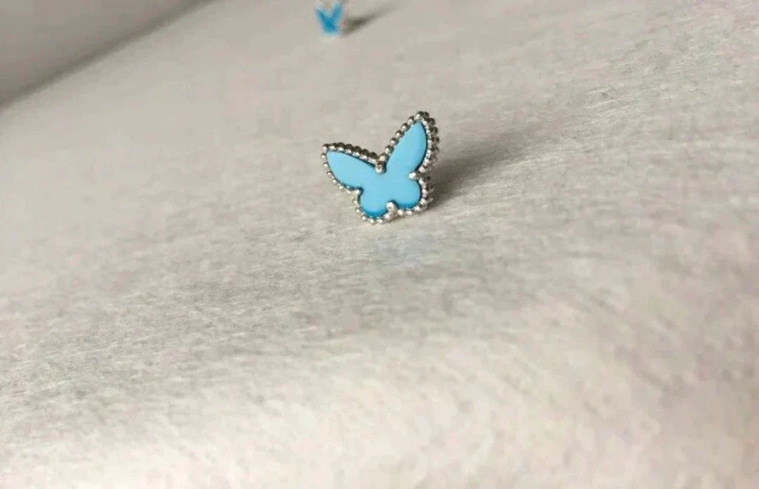 [⭐Reverie Jewels]BUTTERFLY TURQUOISE EARRINGS SILVER
