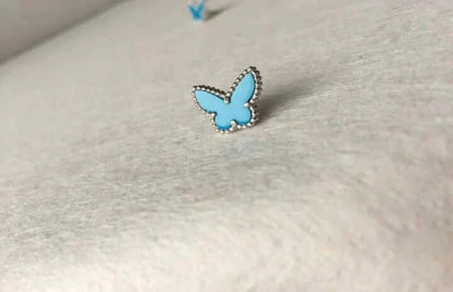 [⭐Reverie Jewels]BUTTERFLY TURQUOISE EARRINGS SILVER