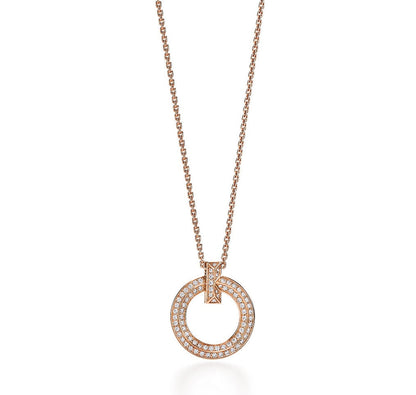[Reverie Jewels]T CIRCLE PEDANT DIAMOND NECKLACE