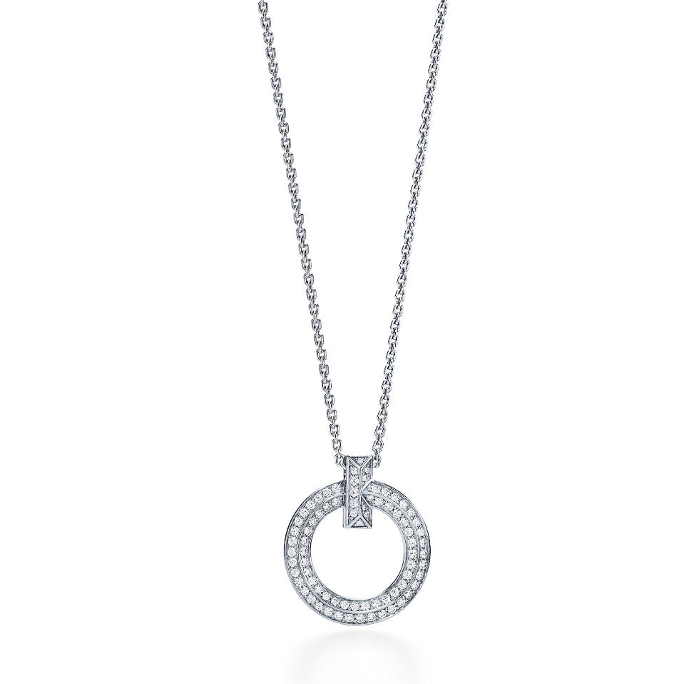 [Reverie Jewels]T CIRCLE PEDANT DIAMOND NECKLACE