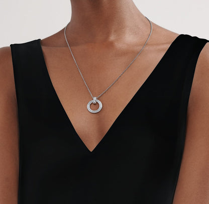 [Reverie Jewels]T CIRCLE PEDANT DIAMOND NECKLACE