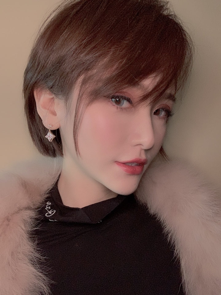 [⭐Reverie Jewels]DOUBLE STAR PINK GOLD MOP DROP EARRINGS