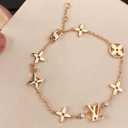 [⭐Reverie Jewels]STAR AND SUN 7 MOTIFS GOLD BRACELET