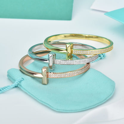 [Reverie Jewels]WIDE DIAMONDS HINGED BANGLE