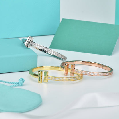 [Reverie Jewels]WIDE DIAMONDS HINGED BANGLE