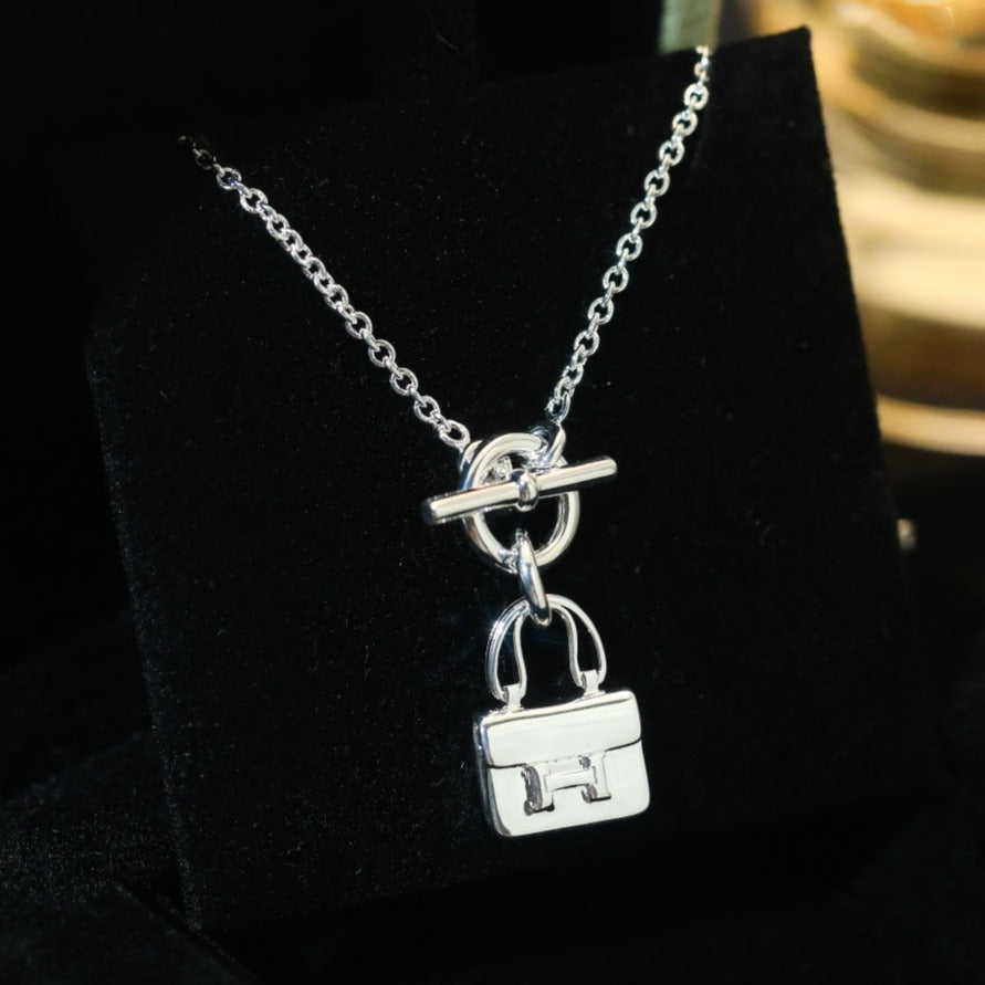 [⭐Reverie Jewels]POP H PEDANT SILVER NECKLACE