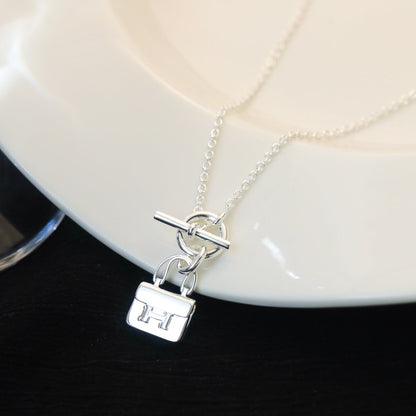 [⭐Reverie Jewels]POP H PEDANT SILVER NECKLACE