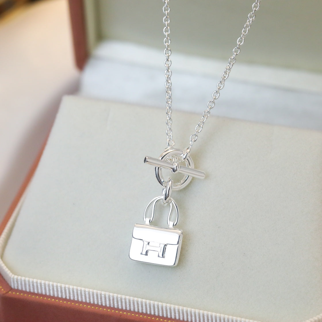 [⭐Reverie Jewels]POP H PEDANT SILVER NECKLACE