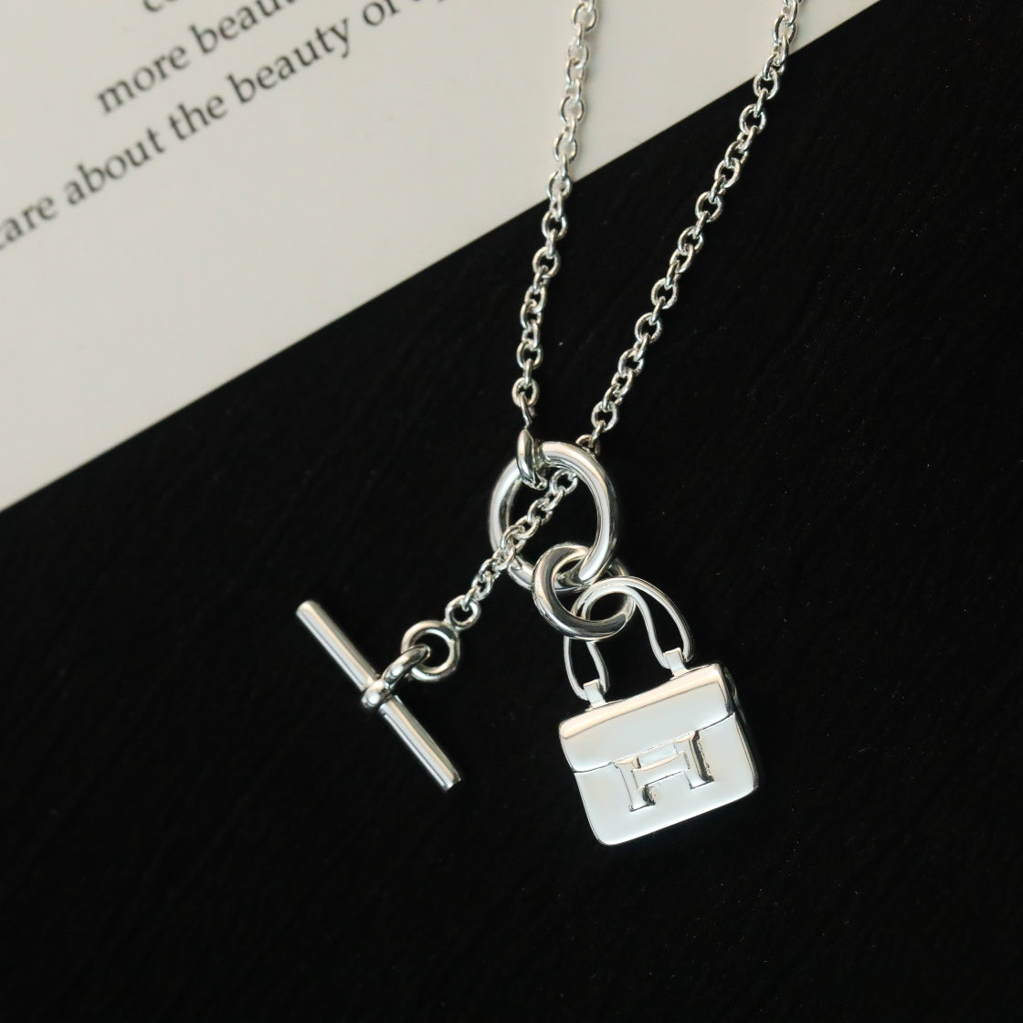 [⭐Reverie Jewels]POP H PEDANT SILVER NECKLACE