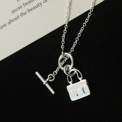 [⭐Reverie Jewels]POP H PEDANT SILVER NECKLACE