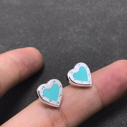 [Reverie Jewels]HEART STUD SILVER EARRINGS