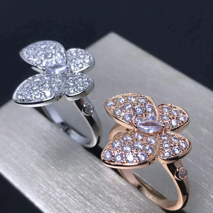 [⭐Reverie Jewels]BUTTERFLY PINK GOLD DIAMOND RING
