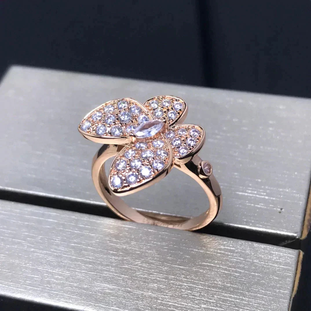 [⭐Reverie Jewels]BUTTERFLY PINK GOLD DIAMOND RING