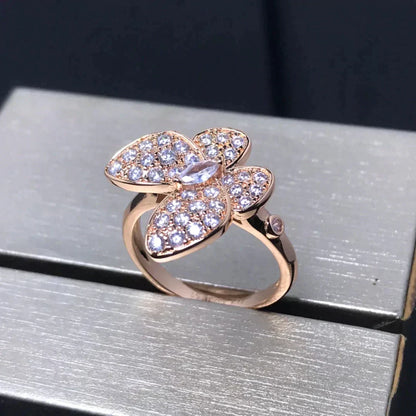 [⭐Reverie Jewels]BUTTERFLY PINK GOLD DIAMOND RING
