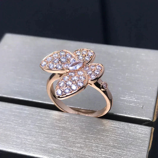 [⭐Reverie Jewels]BUTTERFLY PINK GOLD DIAMOND RING