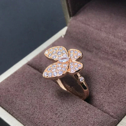 [⭐Reverie Jewels]BUTTERFLY PINK GOLD DIAMOND RING