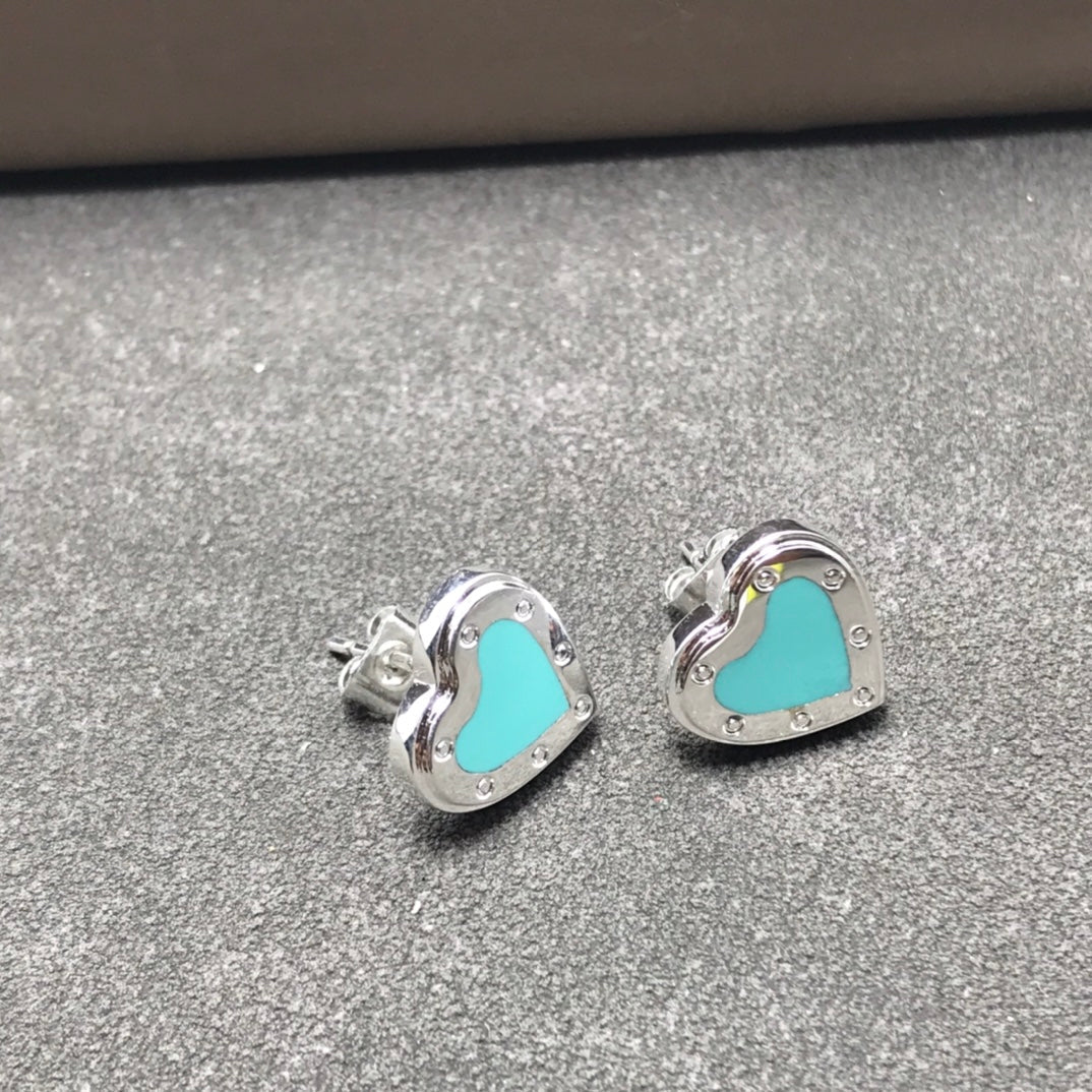 [Reverie Jewels]HEART STUD SILVER EARRINGS