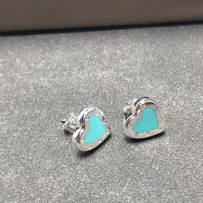 [Reverie Jewels]HEART STUD SILVER EARRINGS