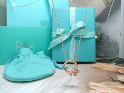 [Reverie Jewels]DIAMOND VINE CIRCLE PENDANT PLATINUM NECKLACE