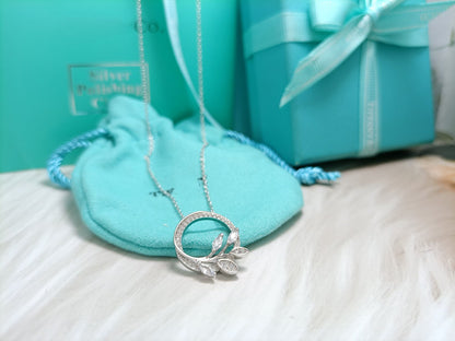 [Reverie Jewels]DIAMOND VINE CIRCLE PENDANT PLATINUM NECKLACE
