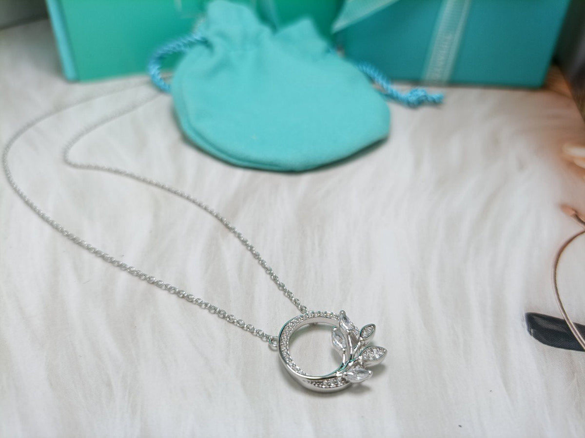 [Reverie Jewels]DIAMOND VINE CIRCLE PENDANT PLATINUM NECKLACE