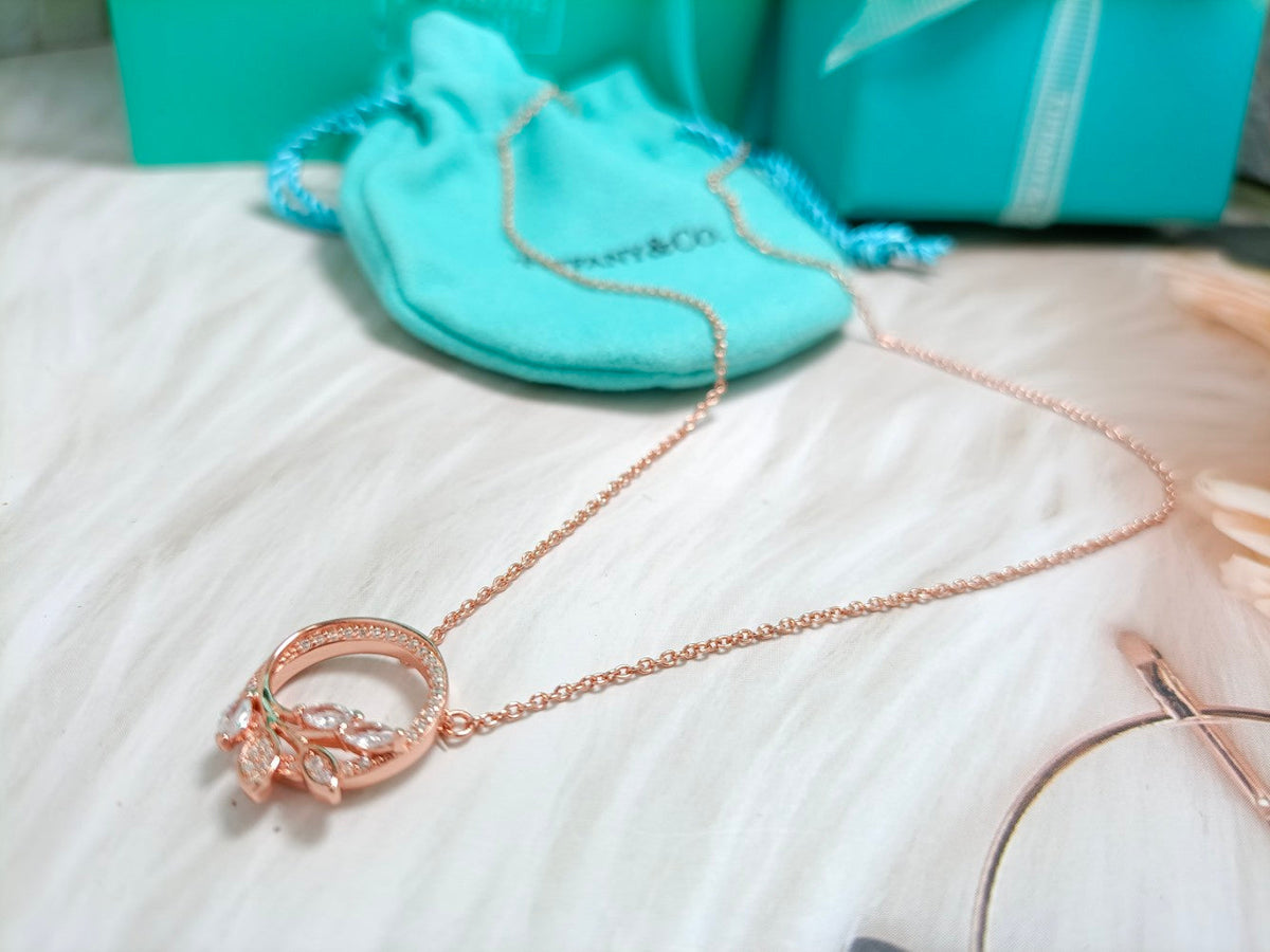 [Reverie Jewels]DIAMOND VINE CIRCLE PENDANT PLATINUM NECKLACE