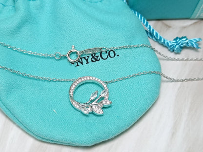 [Reverie Jewels]DIAMOND VINE CIRCLE PENDANT PLATINUM NECKLACE
