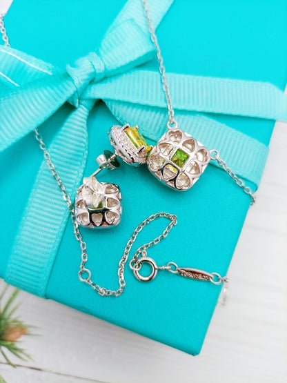 [Reverie Jewels]SPARKLERS CITRINE GEMSTONE PENDANT NECKLACE STERLING SILVER