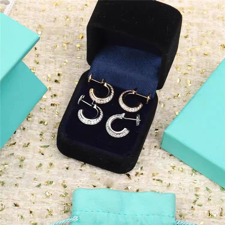 [Reverie Jewels]HOOP EARRINGS IN ROSE GOLD WITH DIAMONDS