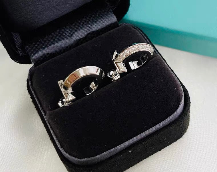 [Reverie Jewels]HOOP EARRINGS IN ROSE GOLD WITH DIAMONDS