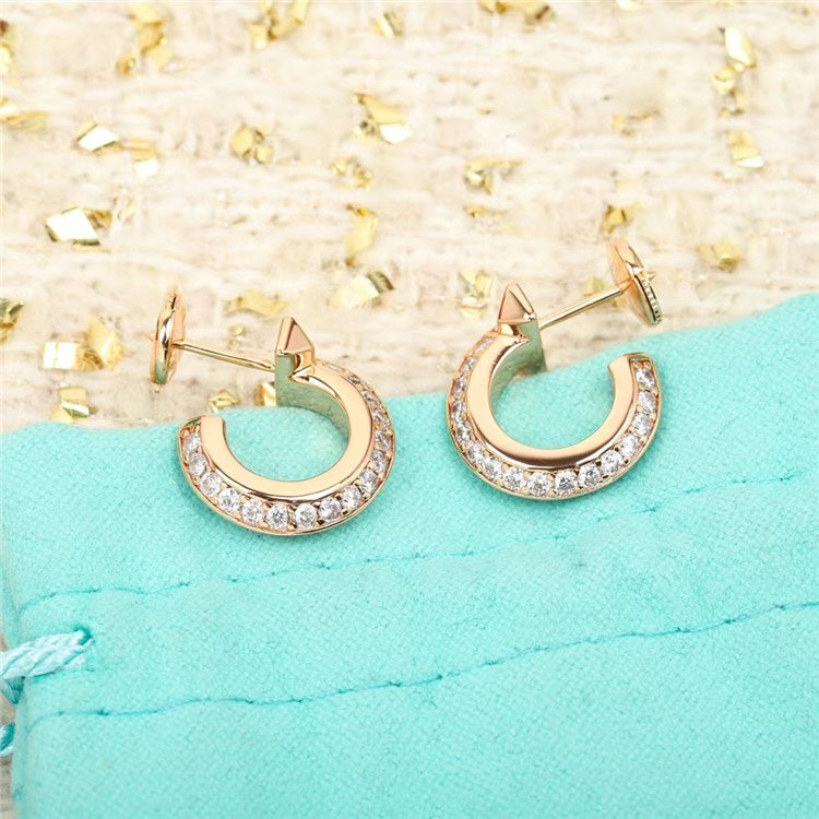 [Reverie Jewels]HOOP EARRINGS IN ROSE GOLD WITH DIAMONDS