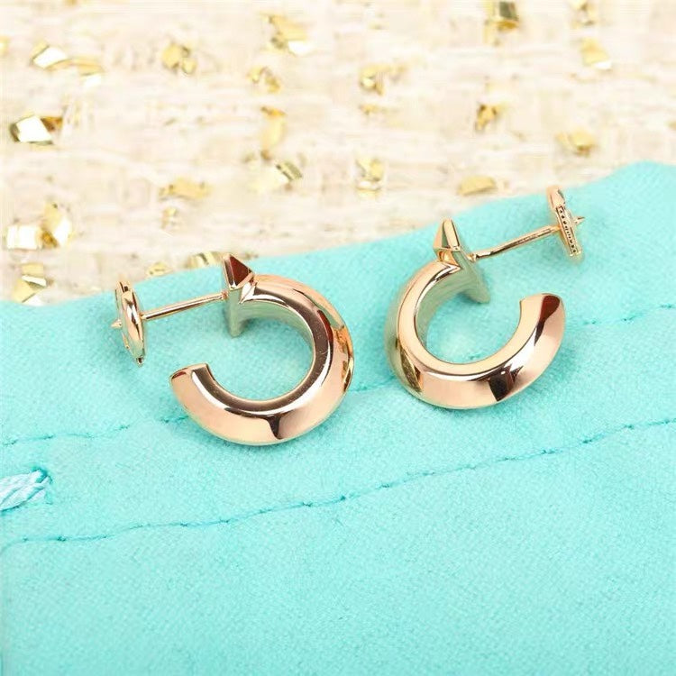 [Reverie Jewels]HOOP EARRINGS IN ROSE GOLD WITH DIAMONDS