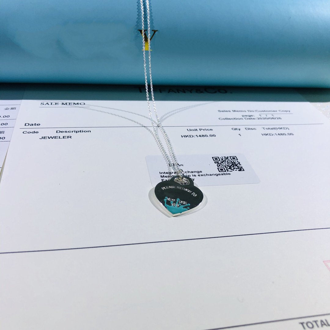 [Reverie Jewels]COLOUR HEART SPLASH TAG NECKLACE