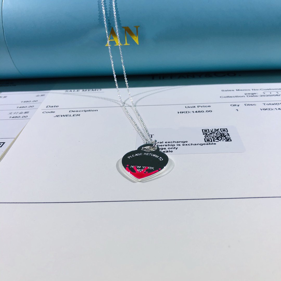 [Reverie Jewels]COLOUR HEART SPLASH TAG NECKLACE