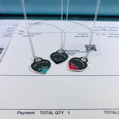 [Reverie Jewels]COLOUR HEART SPLASH TAG NECKLACE