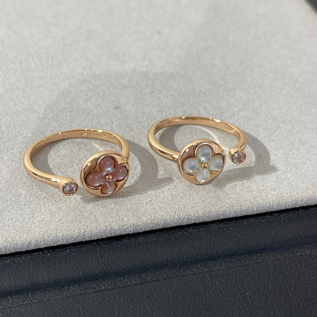 [⭐Reverie Jewels]SUN 1 DIAMOND PINK MOP RING