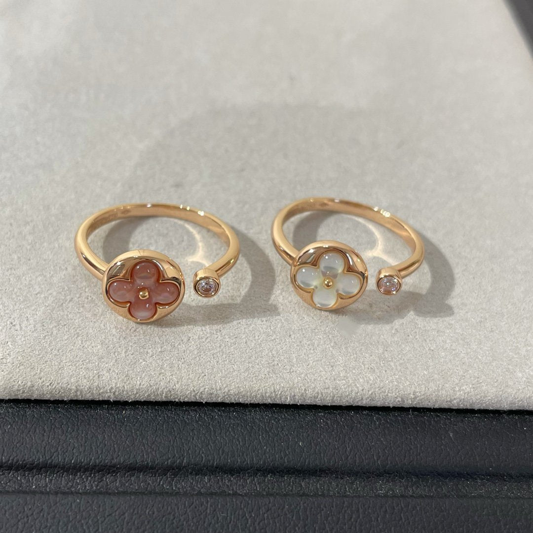[⭐Reverie Jewels]SUN 1 DIAMOND PINK MOP RING