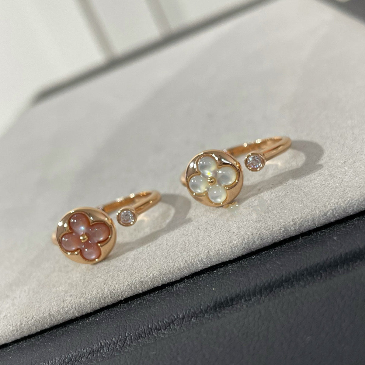 [⭐Reverie Jewels]SUN 1 DIAMOND PINK MOP RING