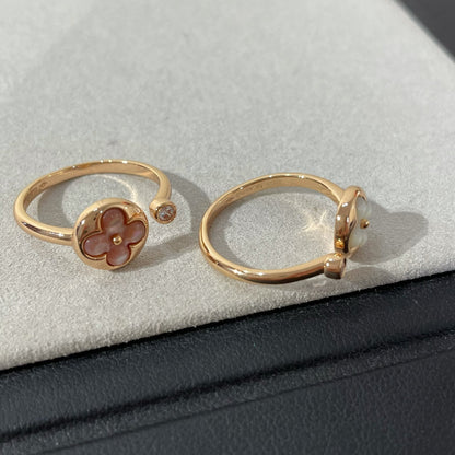 [⭐Reverie Jewels]SUN 1 DIAMOND PINK MOP RING