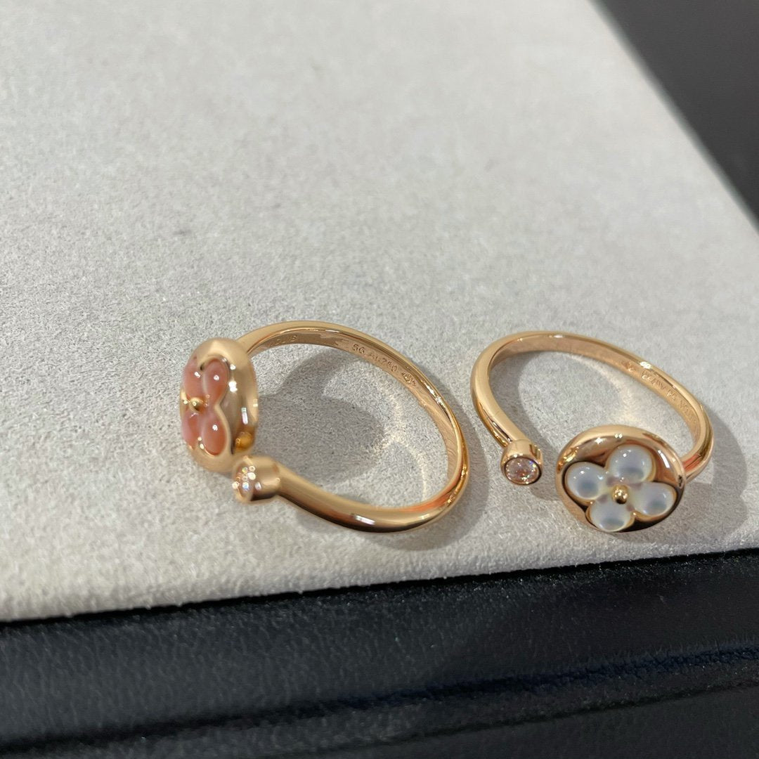 [⭐Reverie Jewels]SUN 1 DIAMOND PINK MOP RING
