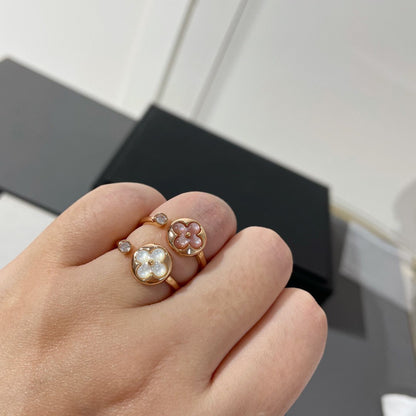 [⭐Reverie Jewels]SUN 1 DIAMOND PINK MOP RING