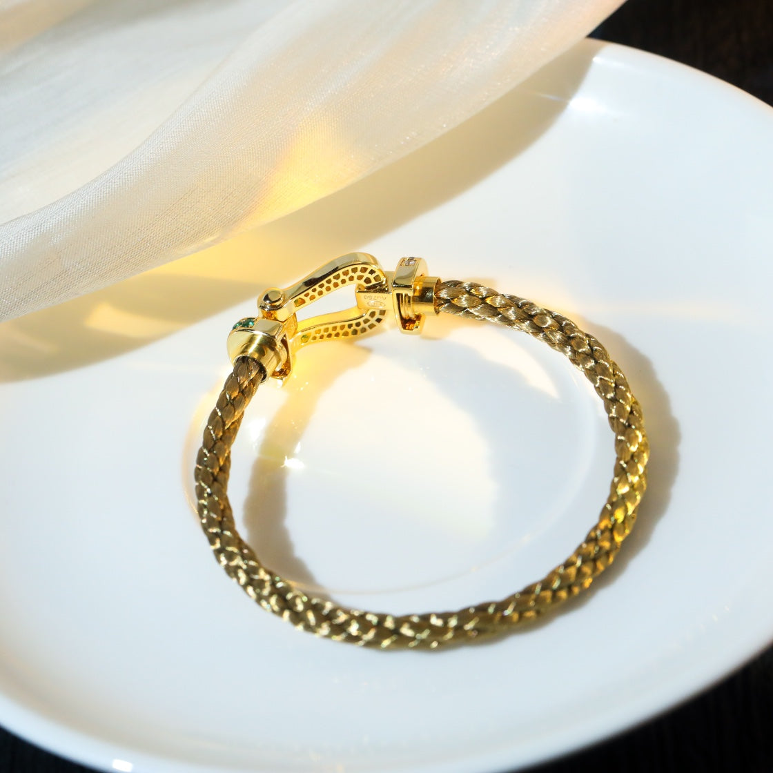 [⭐Reverie Jewels]FORCE 10 GOLD GREEN DIAMOND PAVED