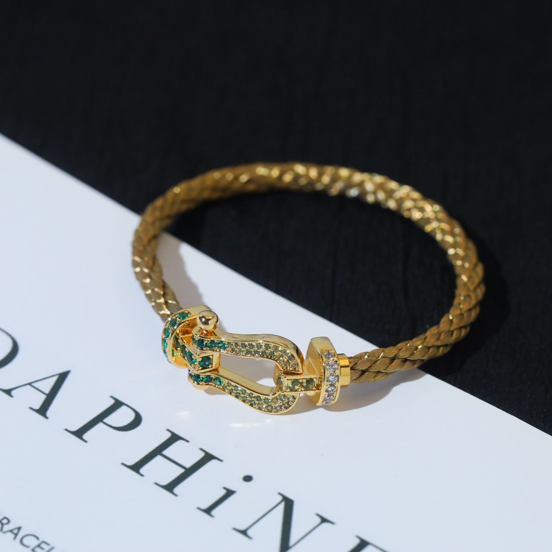 [⭐Reverie Jewels]FORCE 10 GOLD GREEN DIAMOND PAVED