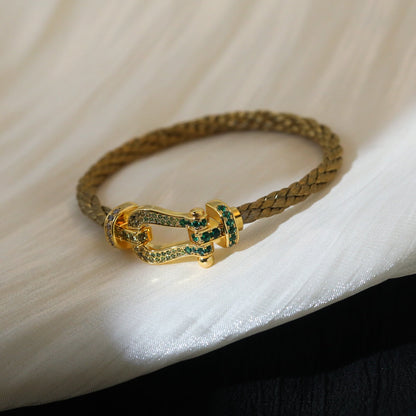 [⭐Reverie Jewels]FORCE 10 GOLD GREEN DIAMOND PAVED