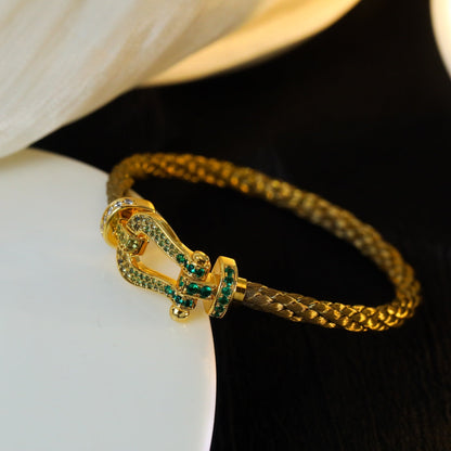 [⭐Reverie Jewels]FORCE 10 GOLD GREEN DIAMOND PAVED