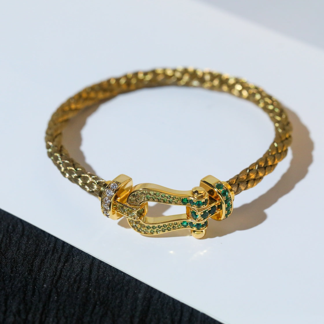 [⭐Reverie Jewels]FORCE 10 GOLD GREEN DIAMOND PAVED