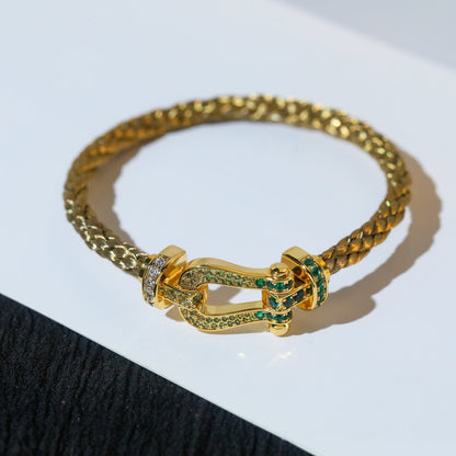 [⭐Reverie Jewels]FORCE 10 GOLD GREEN DIAMOND PAVED