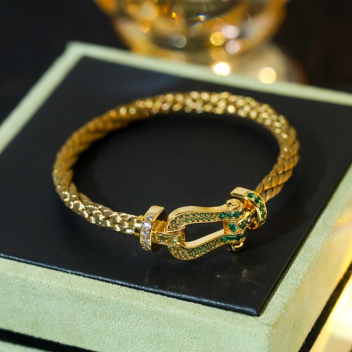 [⭐Reverie Jewels]FORCE 10 GOLD GREEN DIAMOND PAVED