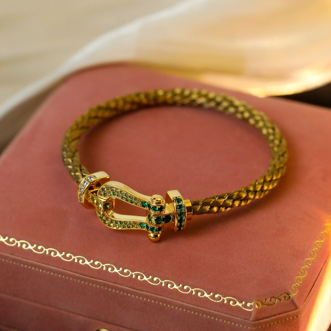 [⭐Reverie Jewels]FORCE 10 GOLD GREEN DIAMOND PAVED